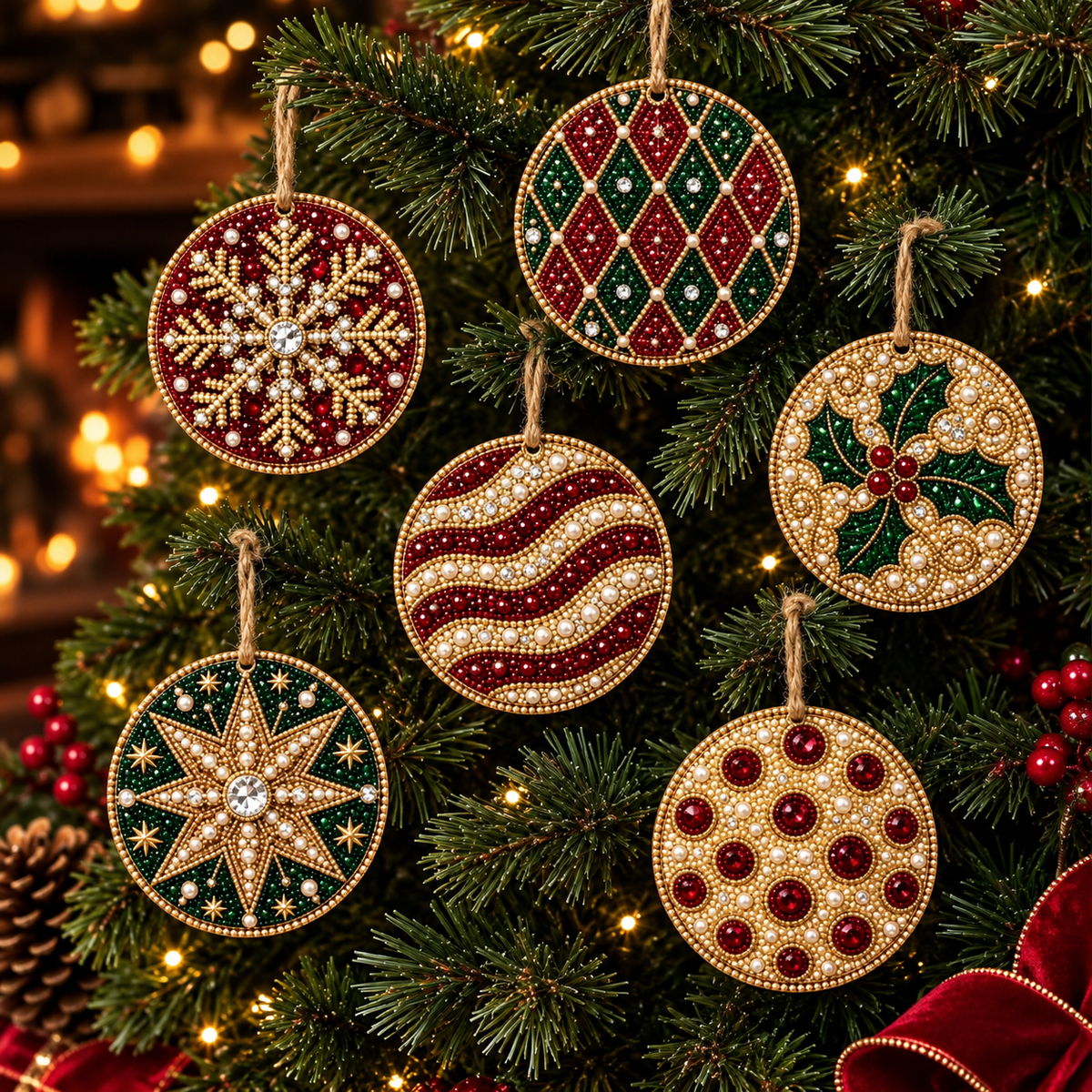 LES MÉDAILLONS DE NOËL — Kit créatif Diamond Painting
