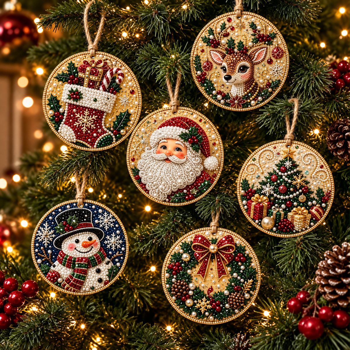 LES MÉDAILLONS DE NOËL — Kit créatif Diamond Painting
