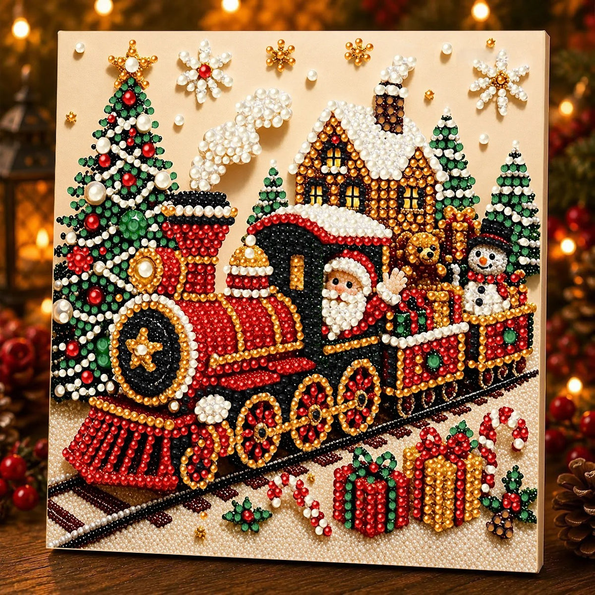 Les Diamants de Noël - Kit créatif de peinture diamant avec cadre