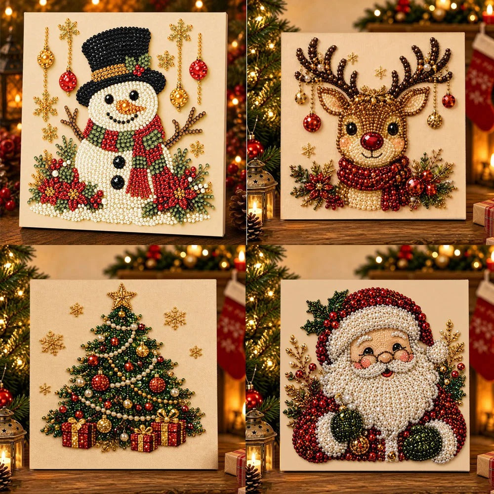 Les Diamants de Noël - Kit créatif de peinture diamant avec cadre